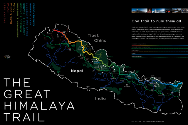 Great Himalaya Trail Stylised Map Poster