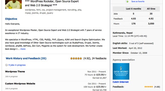 My Odesk Profile