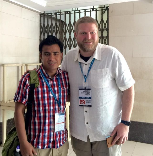 Me with Sam at WordCamp Mumbai